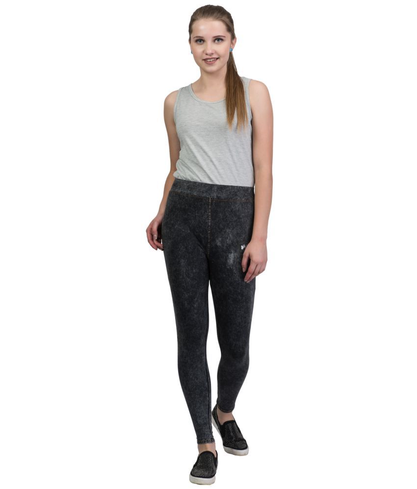 black cotton jeggings