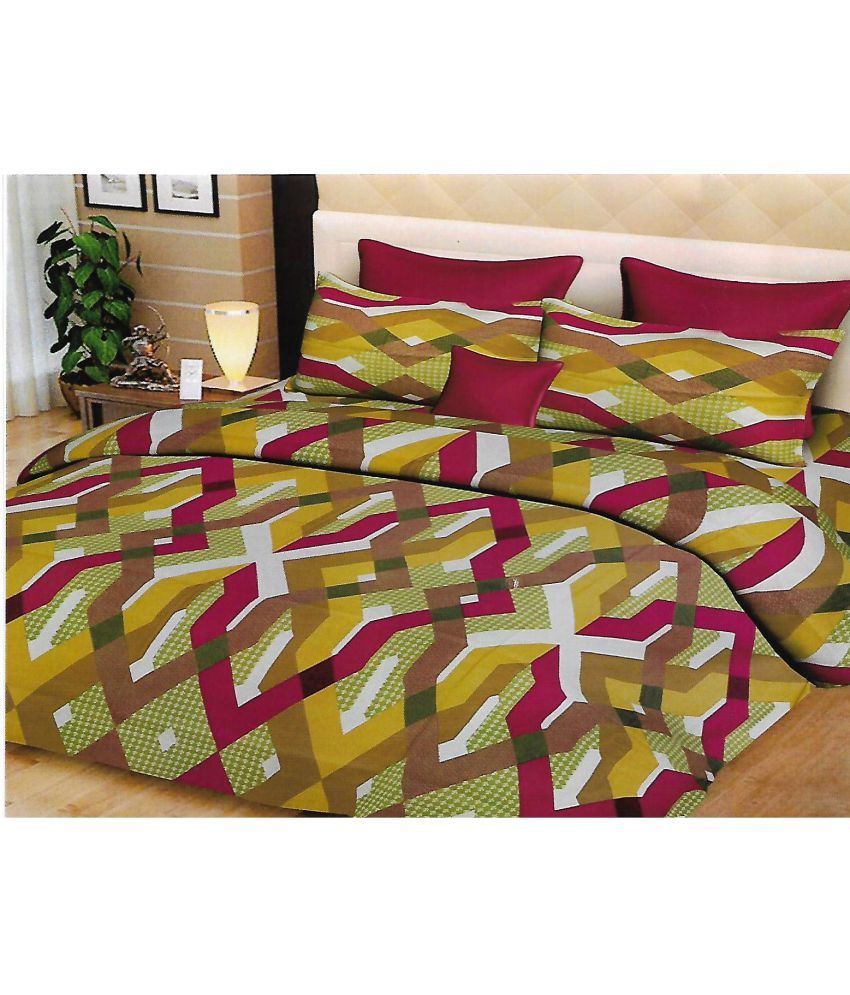 M&M.INDIA Cotton Double Bedsheet with 2 Pillow Covers Buy M&M.INDIA