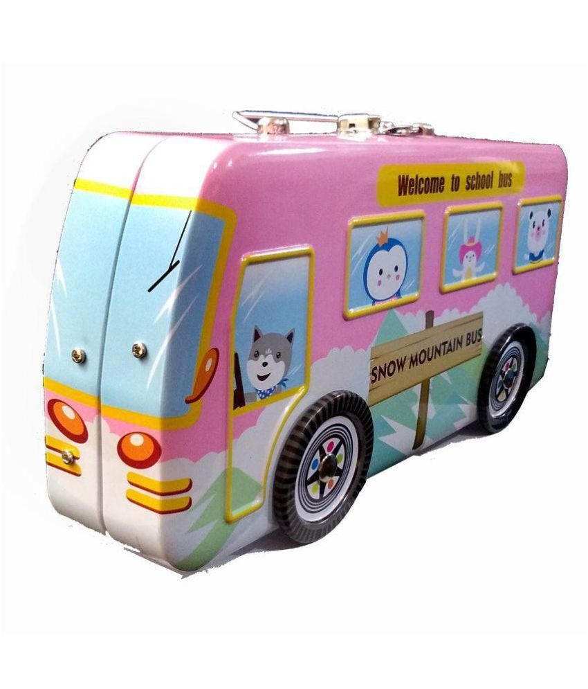 to School Bus Double Compartment Metal Pencil Box for Kids Buy