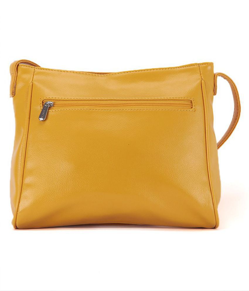 Caprese Yellow Pure Leather Sling Bag - Buy Caprese Yellow Pure Leather ...
