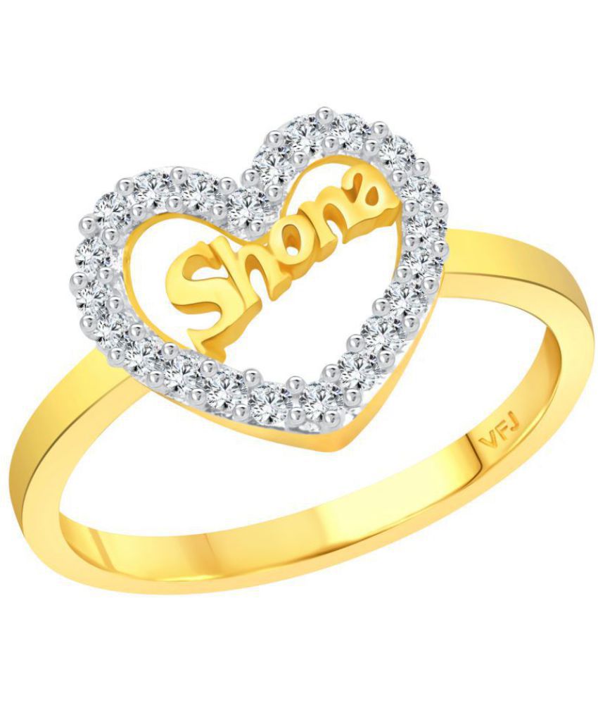     			Vighnaharta My Love "SHONA" CZ Gold and Rhodium Plated Alloy Ring for Women and Girls - [VFJ1298FRG16]