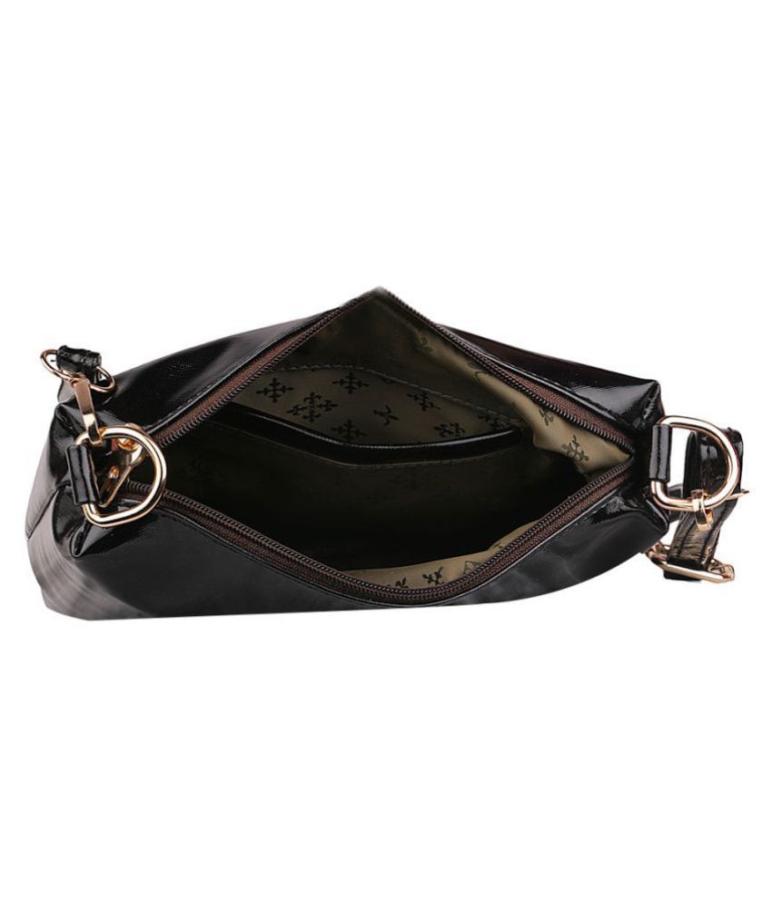 Glasy Black P.U. Sling Bag - Buy Glasy Black P.U. Sling Bag Online at ...