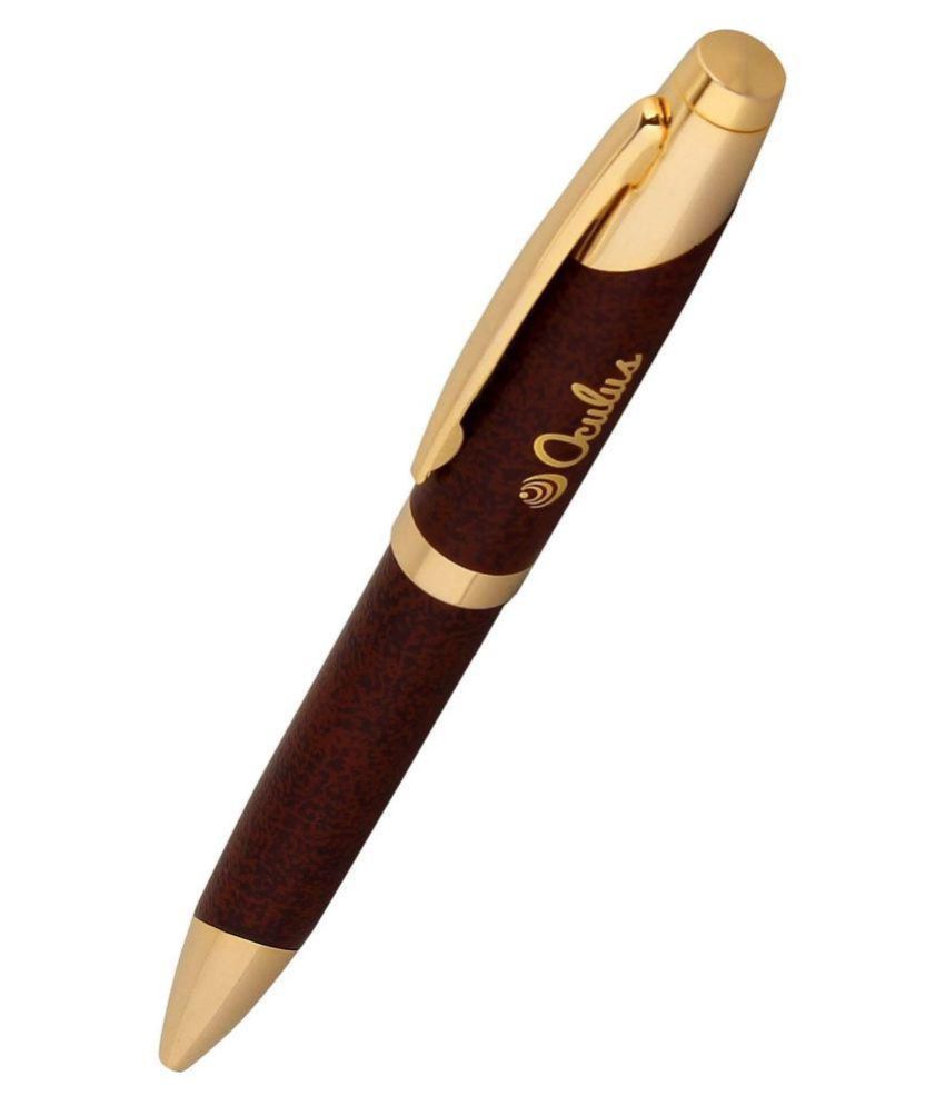 Oculus™ Leather Print-2101 Designer metallic Ball Pen. Fitted with Germany Made Refill and Presented in Gift Box.