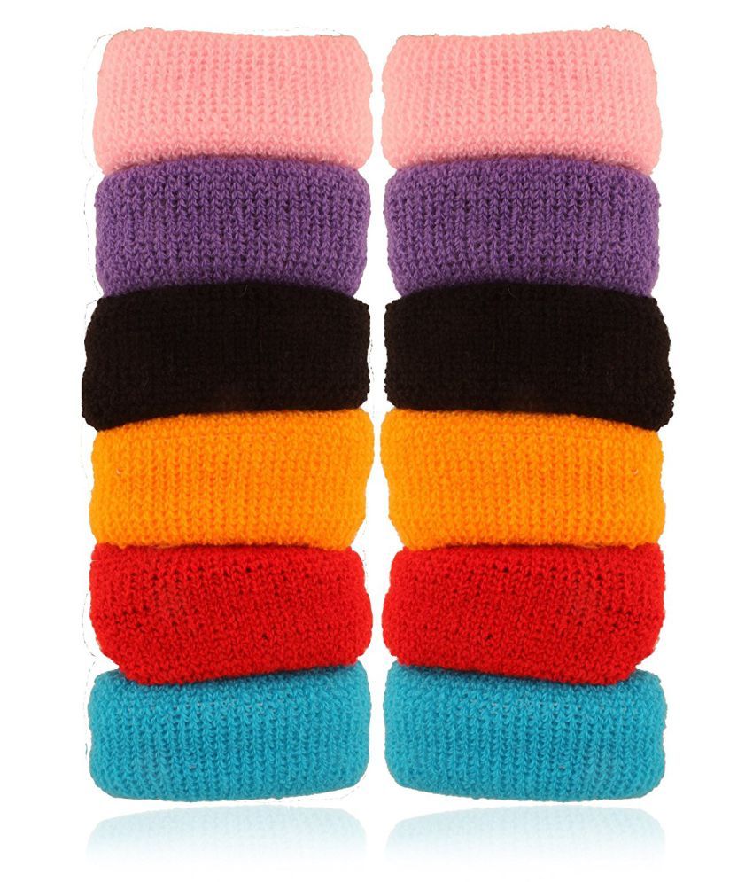 AccessHer Soft Multicolor Rubber Hair Band Set of 12 Pcs. Buy