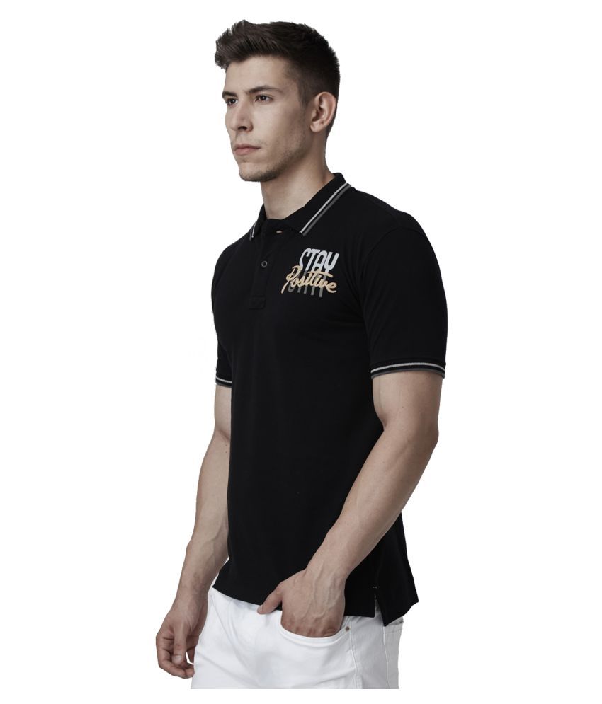 FIDO DIDO Black Slim Fit Polo T Shirt Buy FIDO DIDO Black Slim Fit