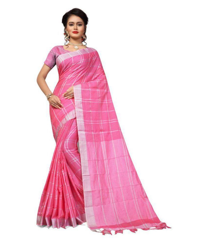 Pemal Designer Pink Linen Saree Buy Pemal Designer Pink Linen Saree Online At Low Price