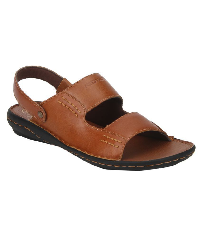 red tape leather chappals