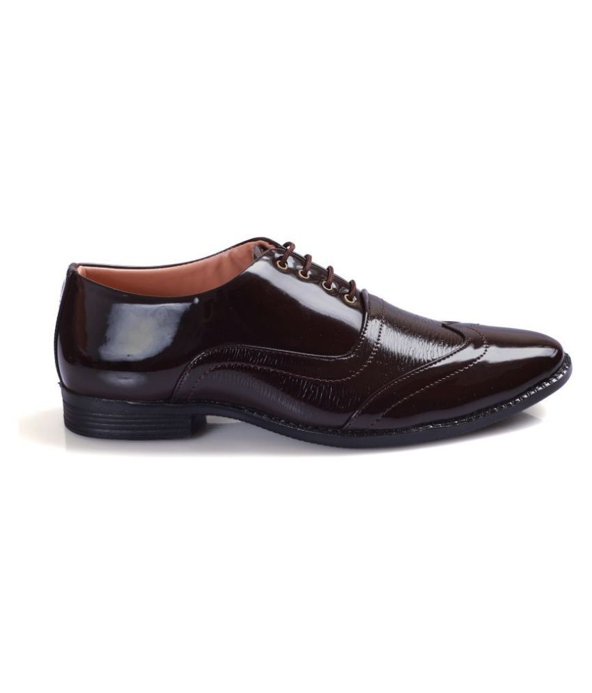 JACKDAW Brogue Artificial Leather Brown Formal Shoes Price in India ...