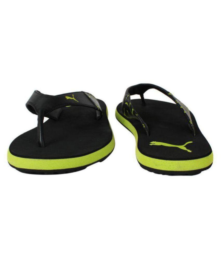 puma black thong flip flop
