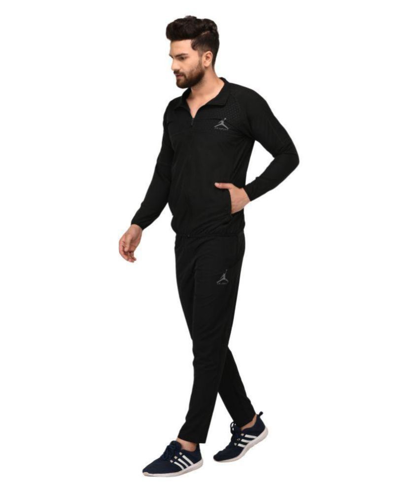 nike air jordan black polyester lycra tracksuits