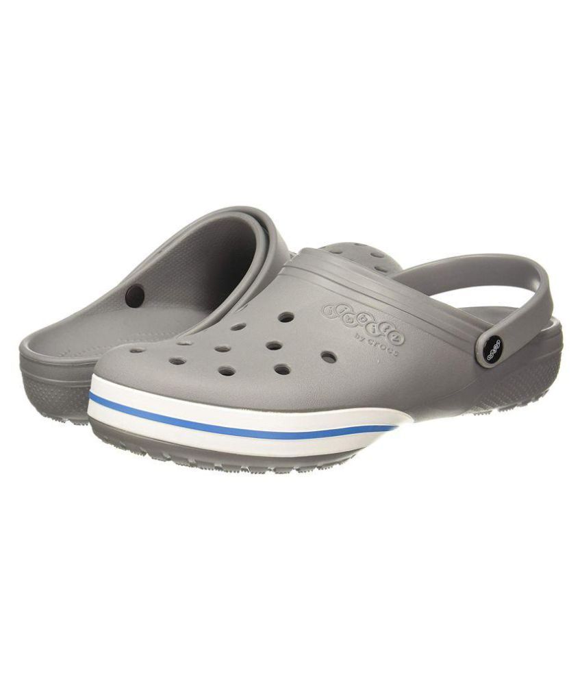 Crocs Unisex Jibbitz byilby Clogs Gray Synthetic Floater Sandals - Buy ...