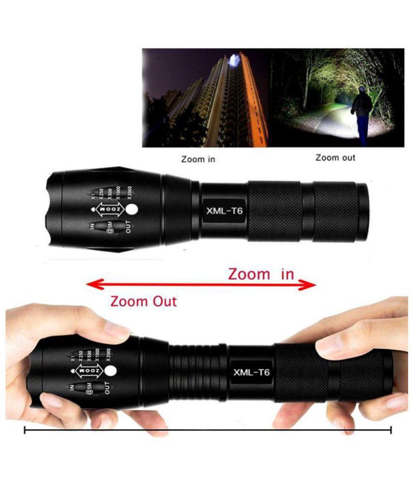     			SHB 5W Flashlight Torch 5 modes Waterproof Cree Bright Zoom LED Torches - Pack of 1