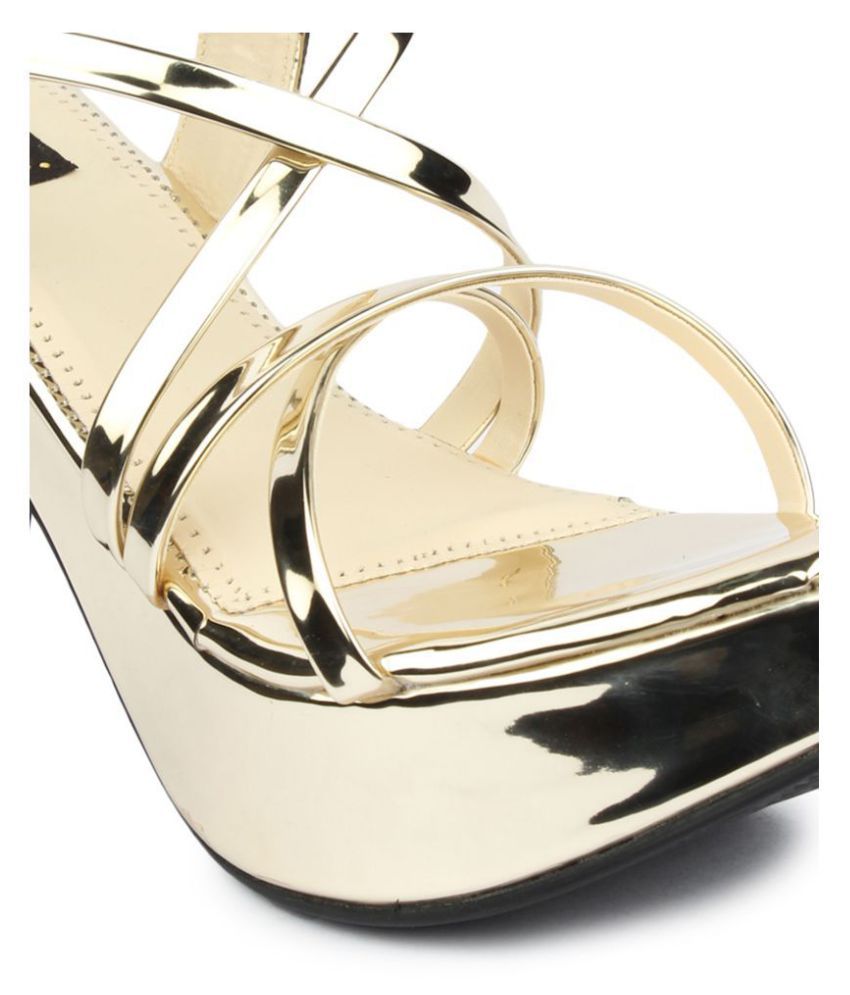 Do Bhai Gold Block Heels Price in India- Buy Do Bhai Gold Block Heels Online at Snapdeal