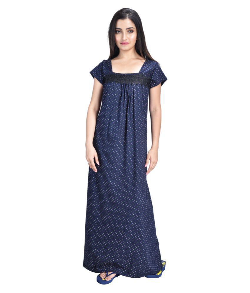 Buy PIYALI'S CREATION WOMEN'S Cotton Nighty & Night Gowns - Navy Online ...