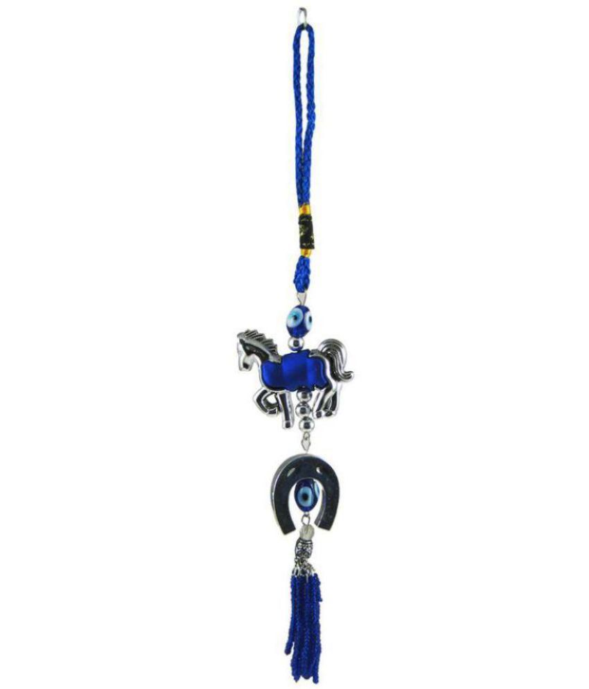     			MTV  Blue Virgin Plastic Vastu / Feng Shui / Evil Eye Horse And Horse Shoe Hanging For Good Luck & Prosperity , Horse Zodiac