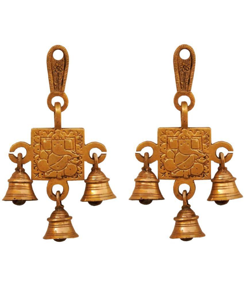 Susajjit Decor Ganesh Ji Hanging Bells Set Brass Decorative Bell