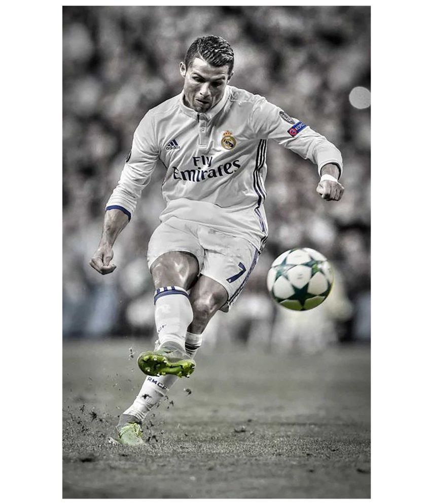 HK PRINTS Cristiano Ronaldo poster for room 12X18 Inch Paper Wall
