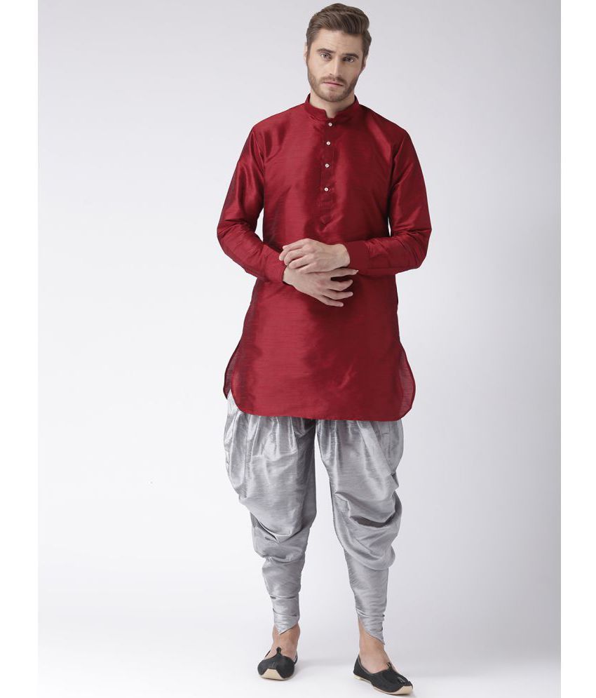     			Hangup Multi Silk Blend Dhoti Kurta Set