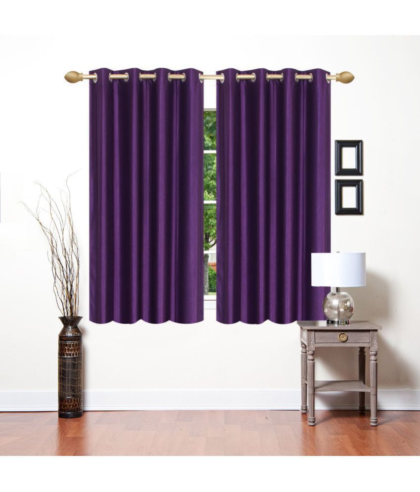     			Stella Creations Set of 2 Window Blackout Eyelet Polyester Curtains Purple