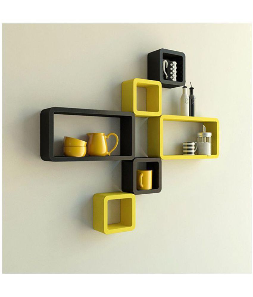 WOOD WORLD Floating Shelves Yellow MDF Pack of 1 Buy WOOD WORLD