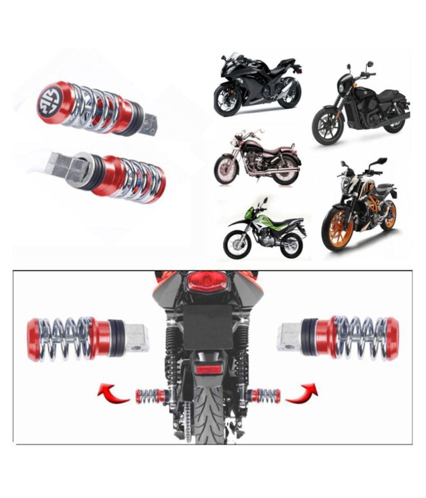 IKDIWAL Coil Spring Style Bike Foot Pegs / Foot Rest Set Of 2 RED For Universal For Bikes Buy