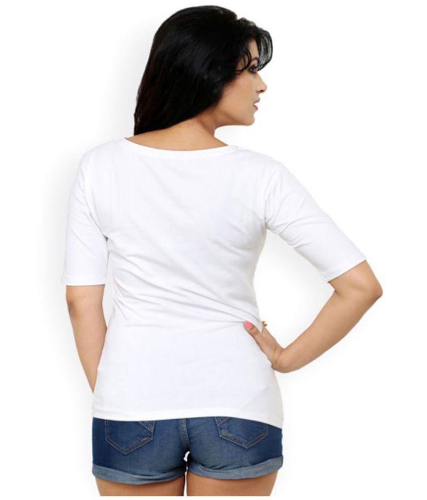 thick cotton white t shirt womens