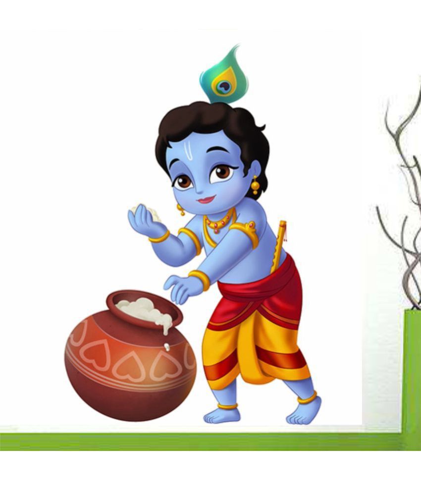 wall dreams Bal Krishna Religious & Inspirational Sticker ( 70 x 50 cms ) Buy wall dreams Bal