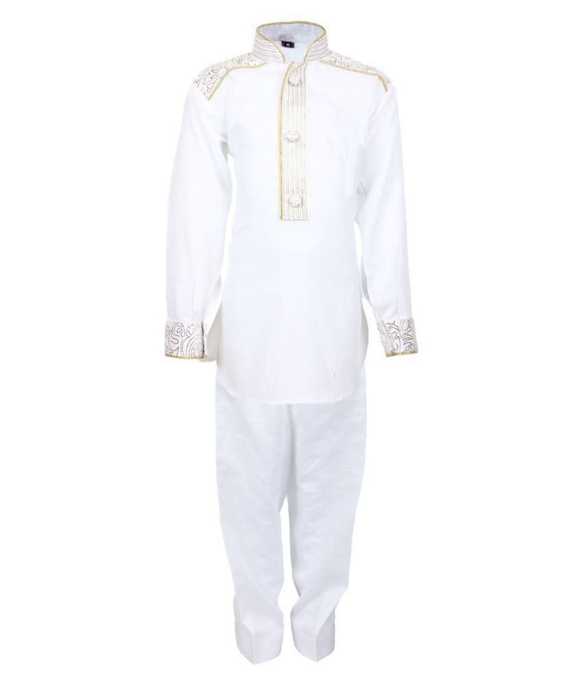     			AJ Dezines White Pathani Suit for Baby Boys