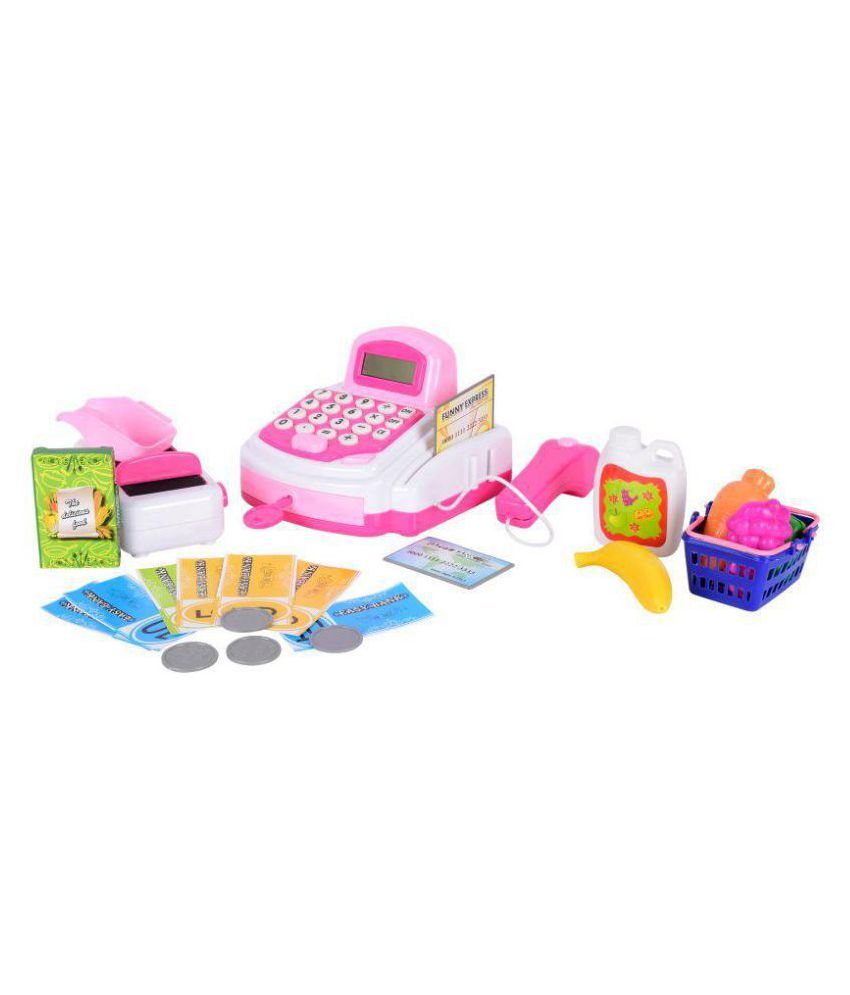 of Toys Cash Register with Coins , Bank Notes , Credit Card