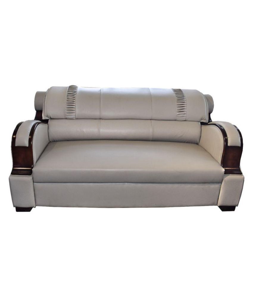 ADHUNIKA WHITE SOFA SET IN LEATHERETTE 3+2+2 - Buy ADHUNIKA WHITE SOFA SET IN LEATHERETTE 3+2+2 Online At Best Prices In India On Snapdeal