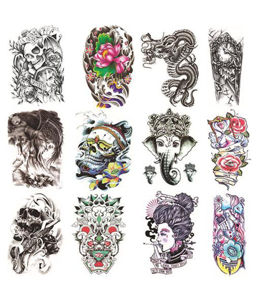 Large Sexy Temporary Tattoo Skull Temporary Body Arm Stickers Black Removable Waterproof Buy