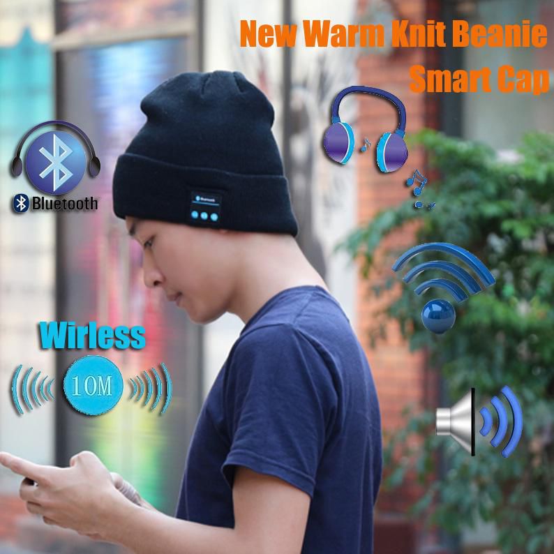 Warm Beanie Hat Wireless Bluetooth Smart Cap Headset Headphone Speaker Mic New Z