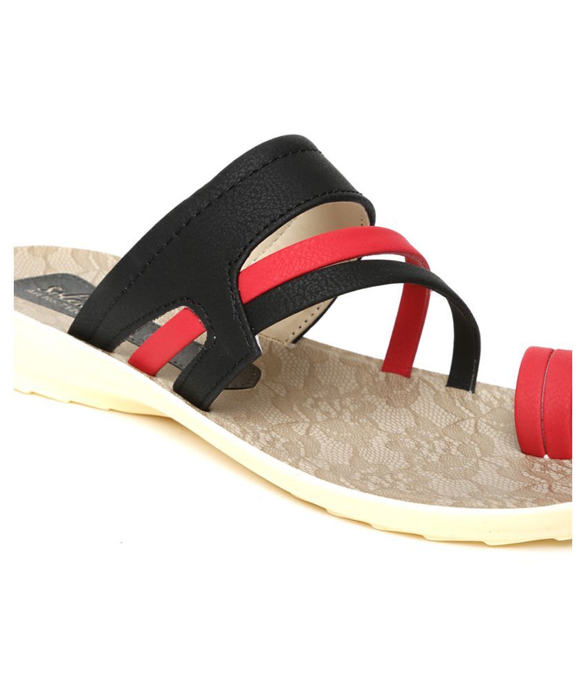 paragon red and black slippers