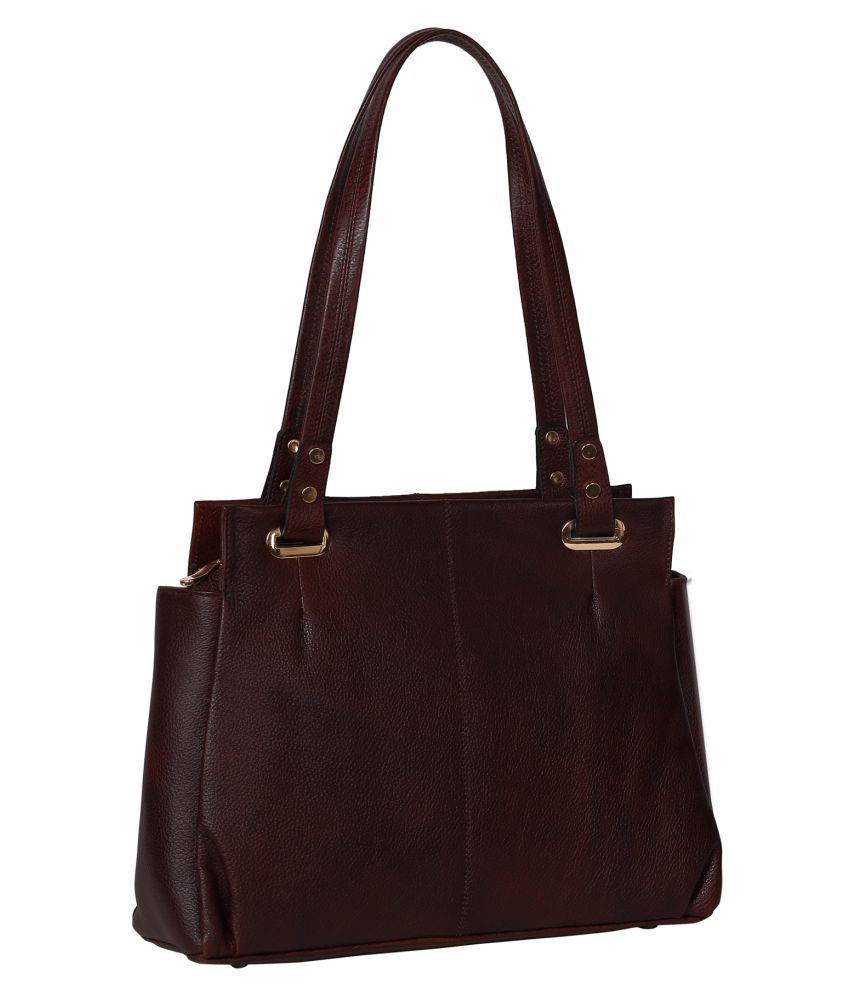 Abeeza Brown Pure Leather Shoulder Bag - Buy Abeeza Brown Pure Leather ...