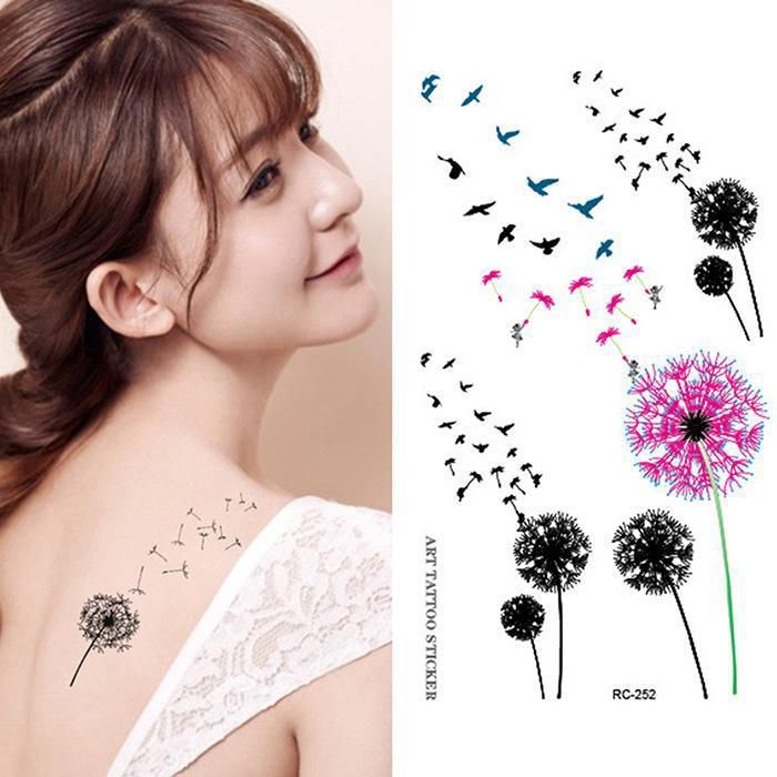 Men Women Waterproof Dandelion Tattoo Stickers for Arm Shoulders Chest  Body: Buy Online at Best Price in India - Snapdeal