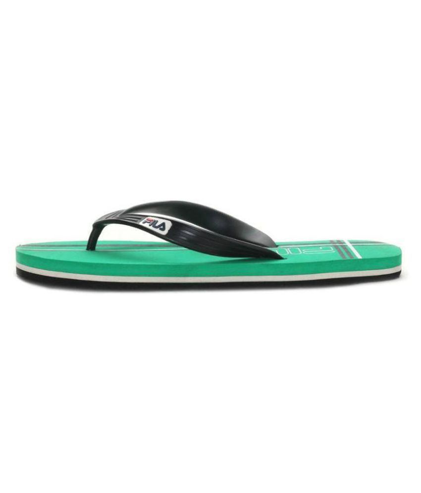 fila flip flops black