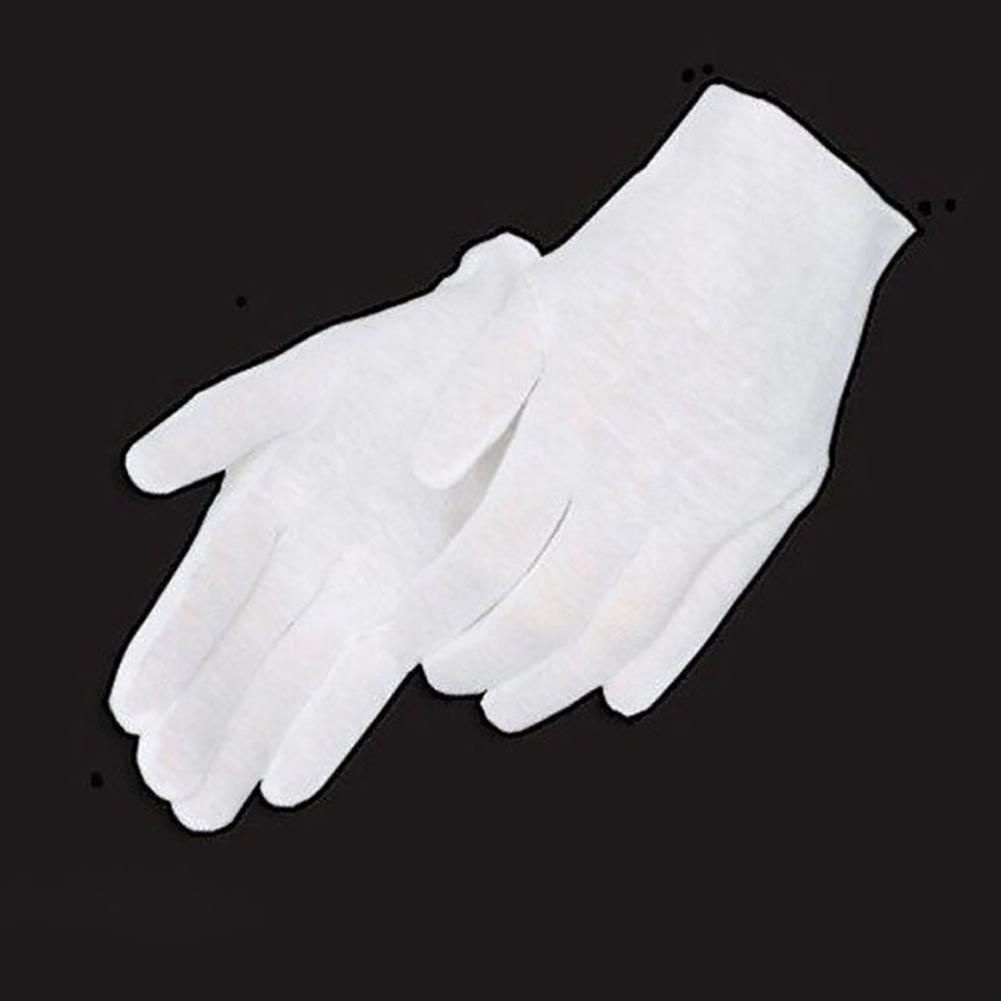 White Coin Jewelry Silver Inspection Cotton Lisle Gloves