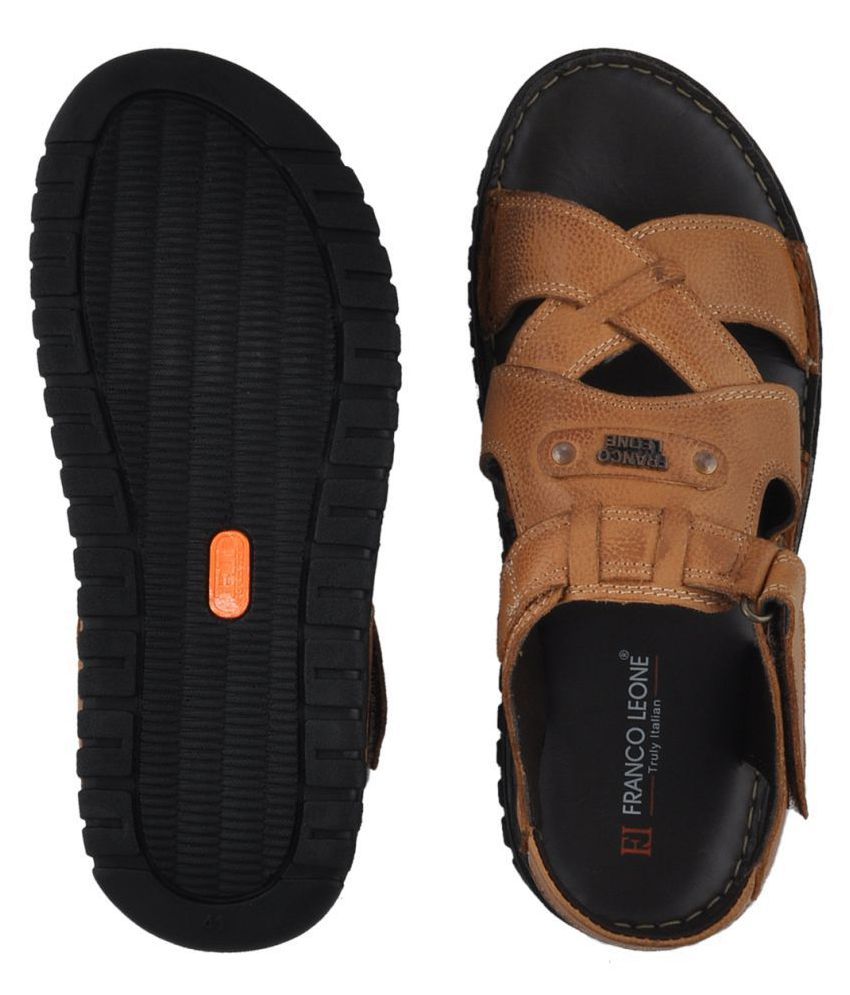 franco leone men's leather sandals and floaters