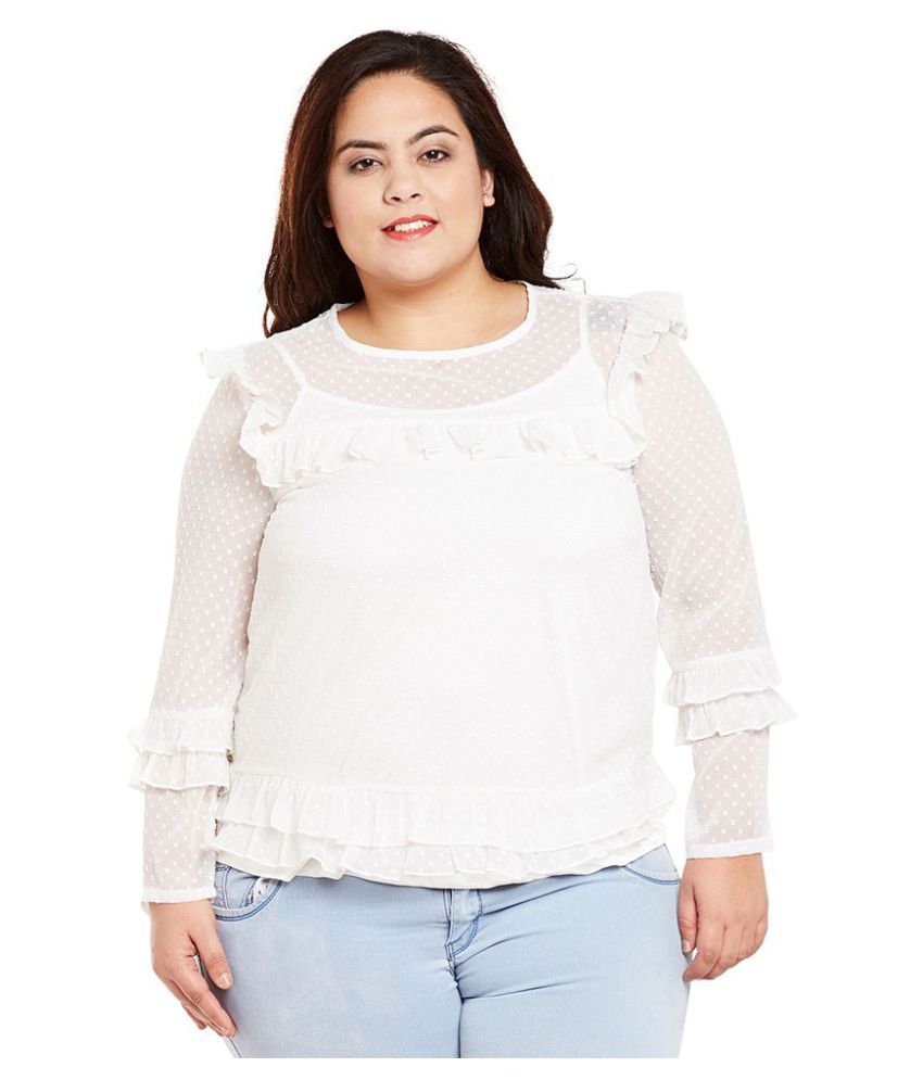 100 polyester plus size tops