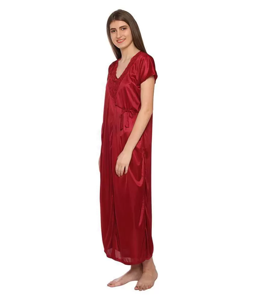 Allegra K Women's Pajama Sets V Neck with Belt Tie Long Sleeve Sleepwear  Soft Female Night Suit Lounge Sets - Walmart.com