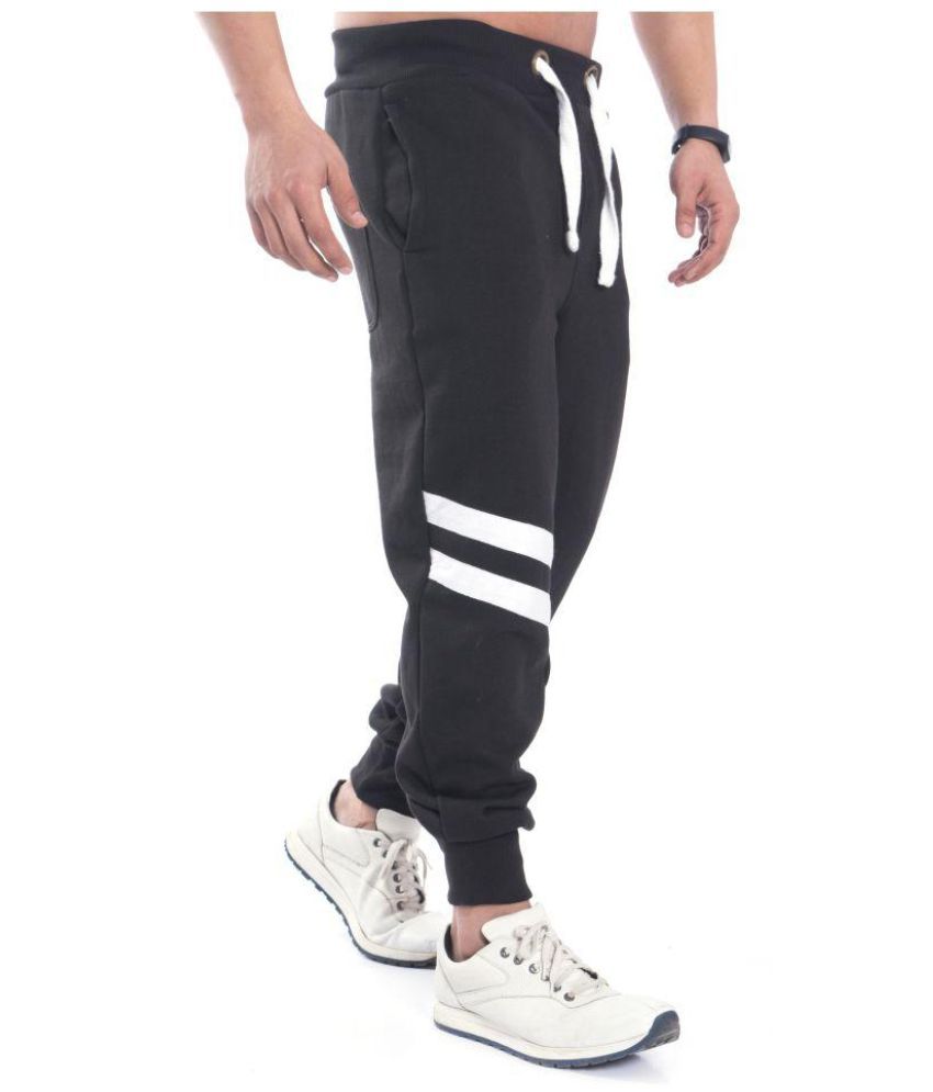 black fleece track pants