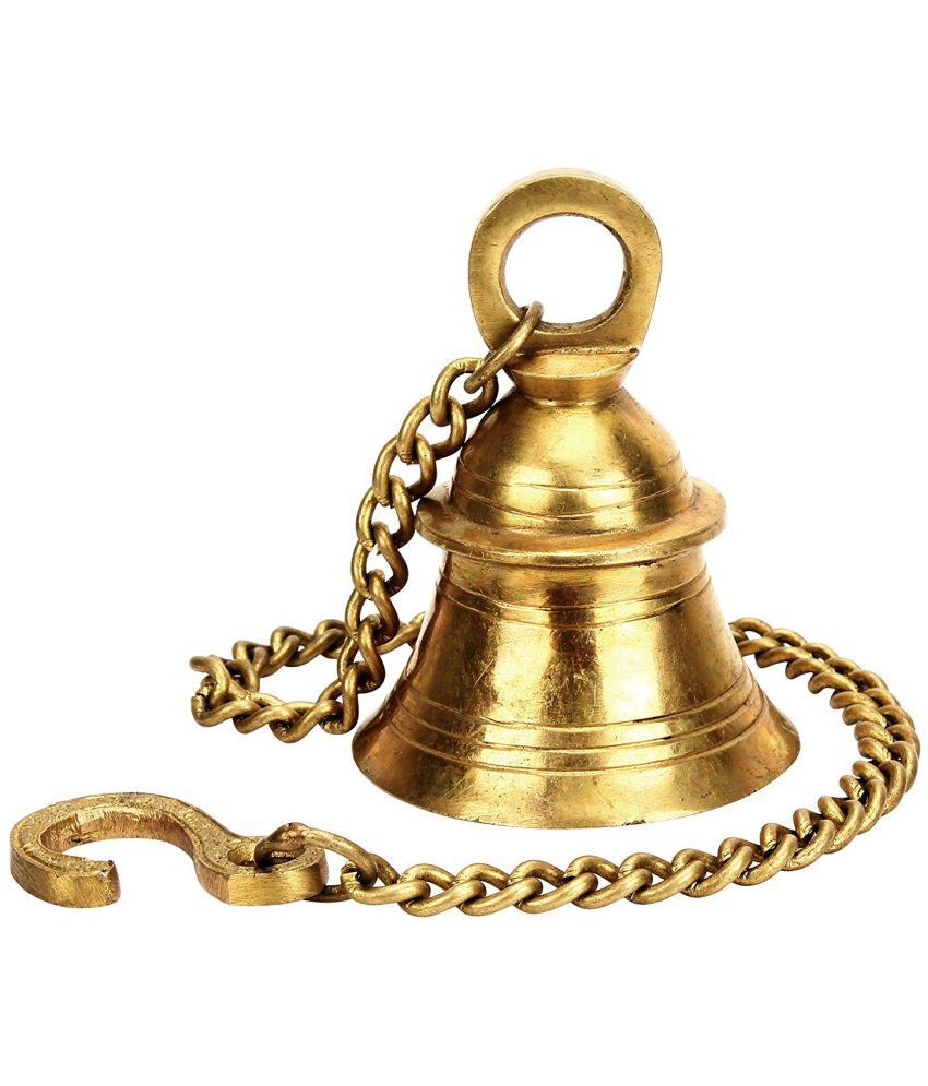 Kartique Pair Of Brass Hanging Bell With Chain | Home Temple | Door ...