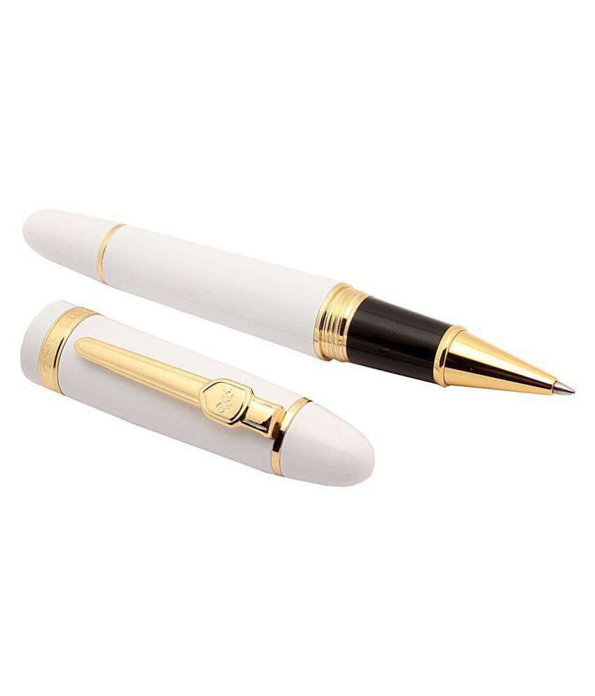     			Jinhao 159 Masterpiece White Heavy Big Pen Gold Trim Gift for Office Roller Ball Pen