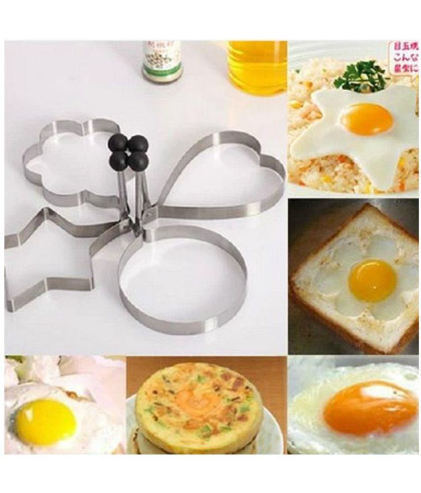 5PCS Stainless Steel Fried Egg Mold,(Star / Heart / Round / Plum flower