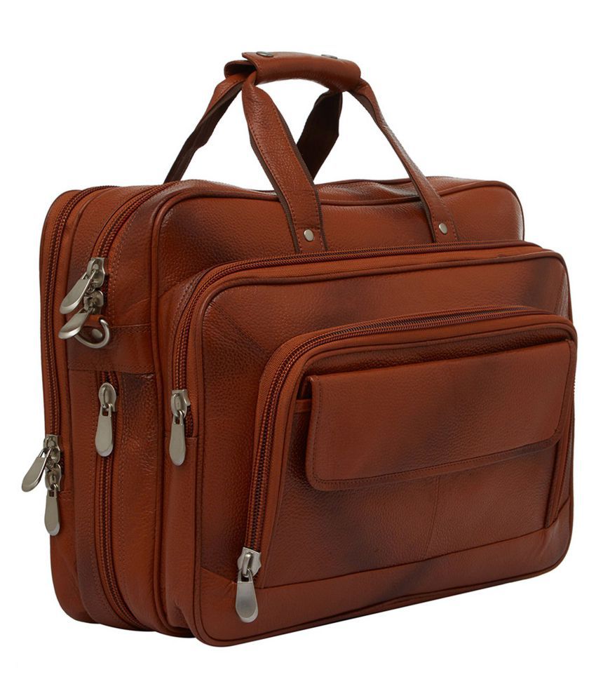 Leather World Office Bag Tan Leather Office Bag - Buy Leather World ...