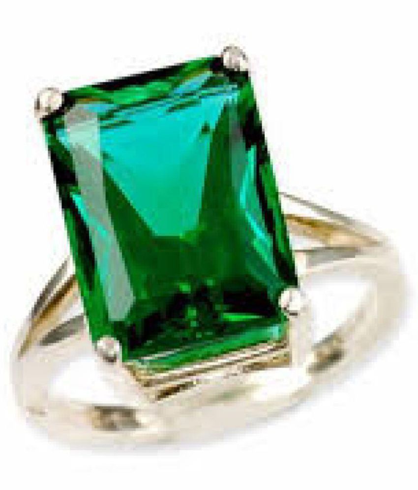 Emerald / Panna Ring With Natural Stone 