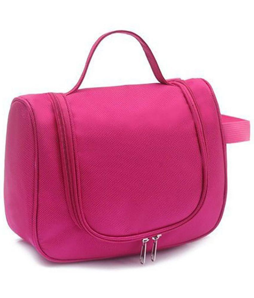     			House Of Quirk Pink Toiletry Bag with Hanging Hook