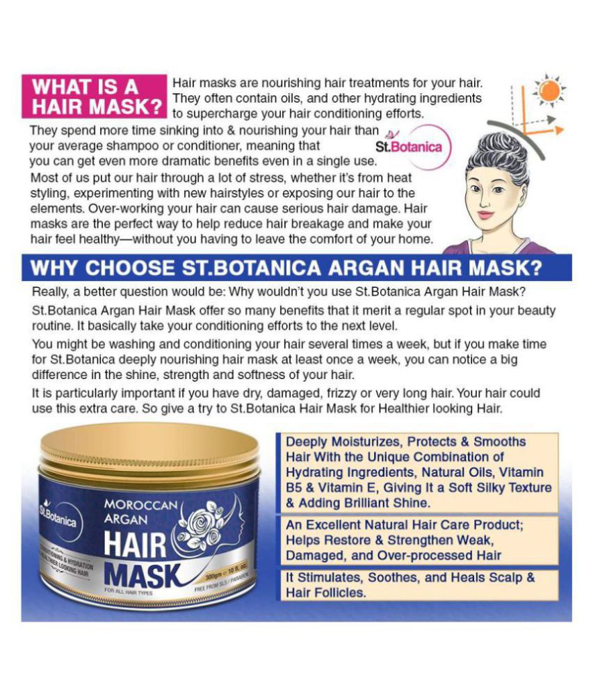 StBotanica Moroccan Argan Hair Mask (Repairs Dry & Damaged Hair) Hair Mask  300 ml: Buy StBotanica Moroccan Argan Hair Mask (Repairs Dry & Damaged Hair)  Hair Mask 300 ml at Best Prices