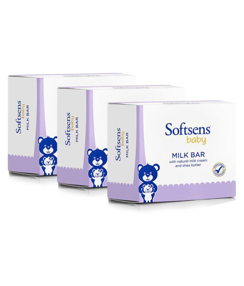     			Softsens Baby Moisturizing Milk Soap Bar (100g x 3) (Pack of 3) Enriched with Natural Milk Cream