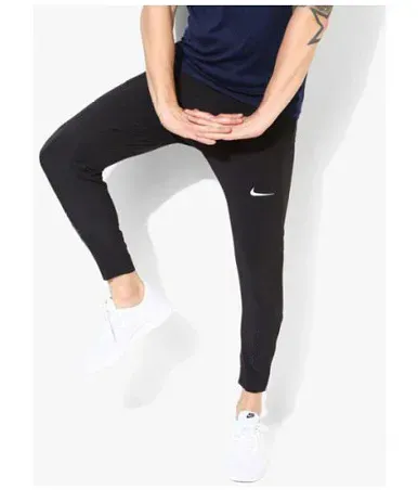 Nike black polyester lycra trackpants on sale